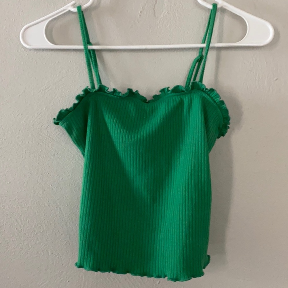 Green crop top